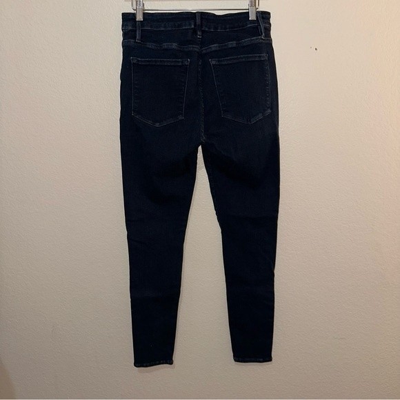 Frame Le One Skinny Leg Keller High Rise Super Stretch Dark Wash Jean 2 - Picture 4 of 13